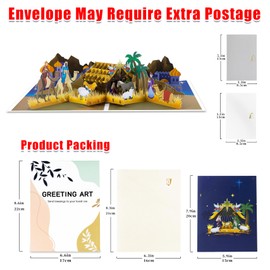 GREETING ART Pop Up Christmas Card, Christmas Cards Religious, Nativity Scene, Greeting Cards for Holy Birth, Christmas Cards with Envelope, Christmas Card for Mum, Wife, Girlfriend