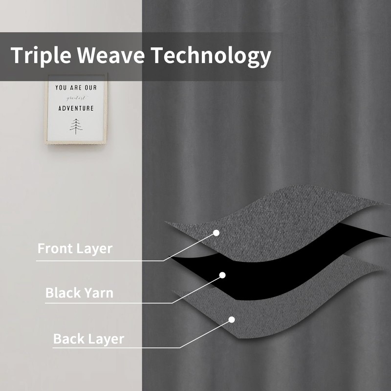 Easy-Going Blackout Curtains for Bedroom, Solid Thermal Insulated Grommet and