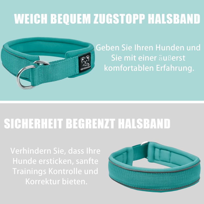Soft Neoprene Padded Dog Collar (4 cm Wide), Reflective Dog
