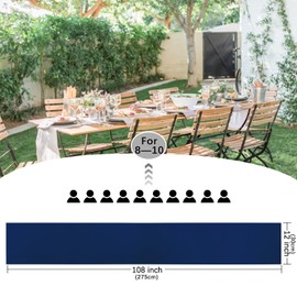 4 Pack Satin Table Runner 12 x 108 Inch Long Navy Smooth Silk Fabric Table Runner for Birthday Parties Wedding Banquets Decorations.