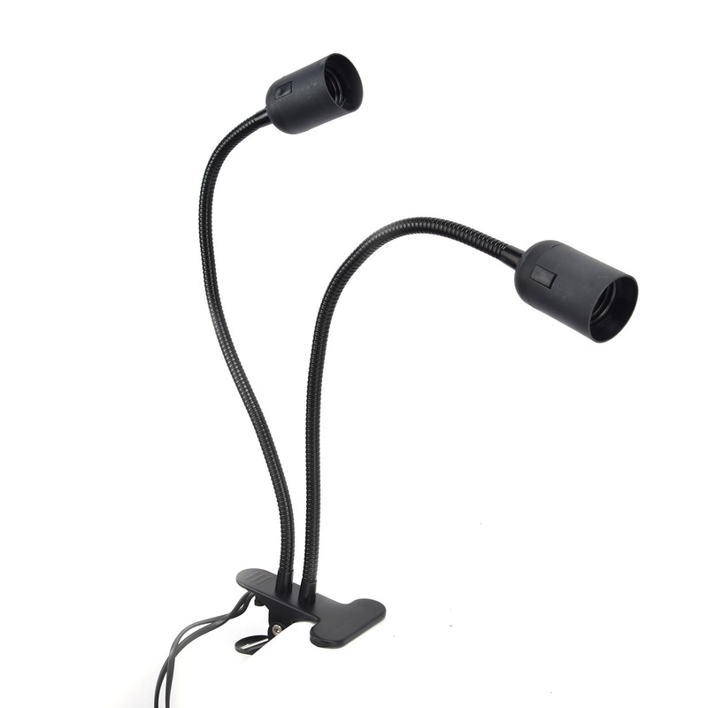 Table Lamp Holder E27/E26 Black Double Headed 360 Degree Adjustable
