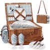 Picnic Cooler Basket Set for 2 Persons with Large Waterproof