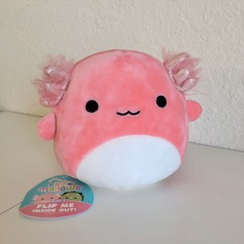 Kellytoy NEW Squishmallow Archie Pink Axolotl / Tristan Green Dinosaur Flip A Mallow 5"