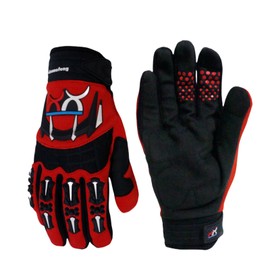 shamofeng Riding Gloves for Motocross Mountain Bike Dirt Bike Motorcycle Cycling Off-Road Racing Sport, Breathable Full Finger Gloves for Men and Women, Touch Screen, Anti-Slip Palm, Red XL