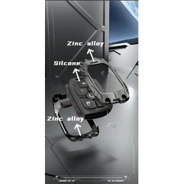 Heavy Key Fob Cover Case Protector for GMC, Keychain, Accessories for 2023 2022 2021 2020 2019 GMC Sierra, Chevy Silverado 1500 2500HD 3500HD (Type-B 5 Buttons)