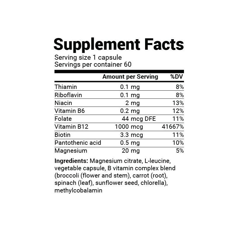 Natural Vitamin B12 - 1000 mcg of Methylcobalamin - with