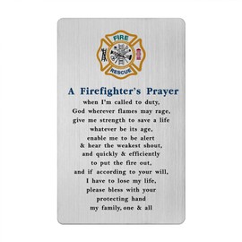 Gezxin Firefighter Card for Men - Gifts for Firefighter Christmas Birthday Valentines Graduation Prayer Card for Him Husband