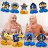 HOWAF 9pcs Eid Mubarak Decorations Eid Mubarak Honeycomb Centerpieces Eid