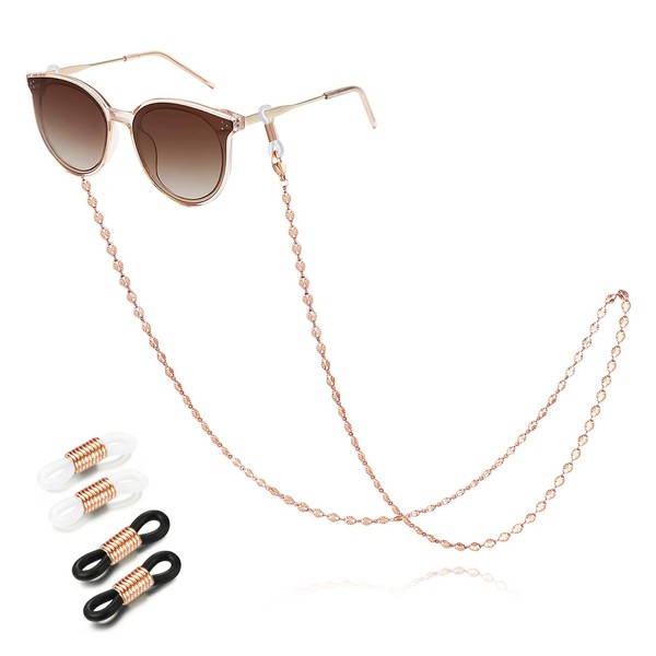 SAM & LORI Eyeglass Chain for Women Rose Gold Sunglasses