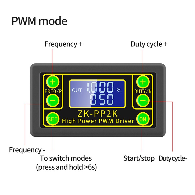 ZK-PP2K Signal Generator PWM Pulse Generator LED Stepper Motor Solenoid