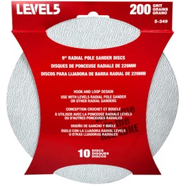 LEVEL5 200 Grit 9" Radial Drywall Radial Sander Disc - 10 Pack | 5-349