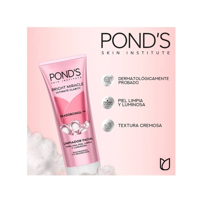 Limpiador facial Pond's Bright Miracle Ultimate Clarity Niasorcinol antimanchas 100