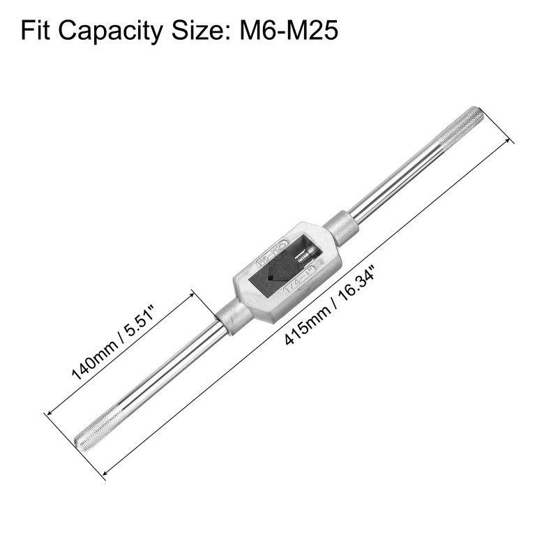 uxcell Adjustable Tap Wrench Handle, for Metric M6-M25 W1/4-1 Taps,
