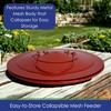 Backyard Essentials Collapsible Metal Mesh Bird Feeder with Tray -
