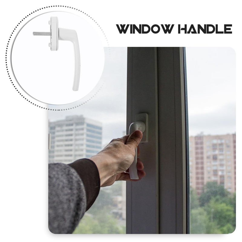 ARTIBETTER Aluminum Alloy Window Handle Crank: White Lockable Casement Window