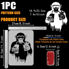 FINGERINSPIRE Tiger Stencil with Paint Brush 8.3x11.7inch Tiger Pattern Stencils Crouching Tiger Painting Stencil A Crouching Tiger with Its Tail Visible Templates for Adults Wall Tile Floor Paper