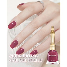 Fast Drying Nail Gel Glue Polish, Pink Gel Polish Long-Lasting Air Dry Fast,15ml Nude Jelly Regular Water-based Nail Lacquer Full Coverage High Glossy Shine Nail Art Home Manicure Gift for Ladies-24