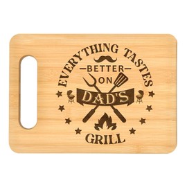 Gifts for Dad from Daughter Son Best Father's Day Engraved Bamboo Cutting Board for Dad Unique Grill BBQ Gifts for Daddy Papa 11x8.6 Inch（Cookware）