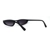 Womens Narrow Cat Eye Mod Plastic Sunglasses Black Smoke