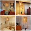 YXTH Plug in Pendant Light, Rattan Hanging Lights with Plug