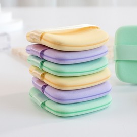 Dual-Use Air Cushion Powder Puff for Wet & Dry Liquid Foundation Makeup Double-Sided Yellow 8 pcs 5ea