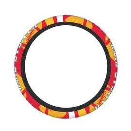 Kansas Universal 15 inches Football Fan Steering Wheel Cover | Non-Slip & Washable Design | Sporty Automotive Accessories for Car Enthusiasts