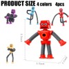 Pack of 4 Telescopic Robots, Telescopic Suction Cup Robot Toy,