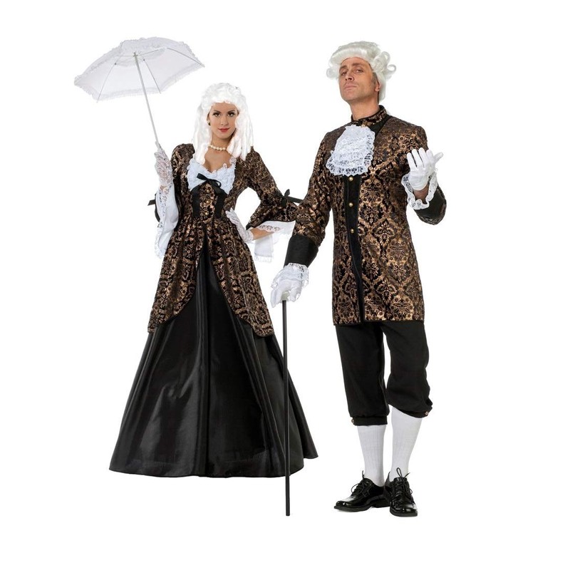 shoperama Marquis Louis Men's Baroque Rococo Costume Black/Gold Velvet Suit