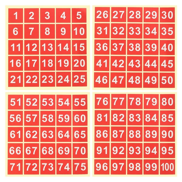 PATIKIL 1.5" Consecutive Number Stickers 1-100, Square Self-Adhesive Vinyl Number