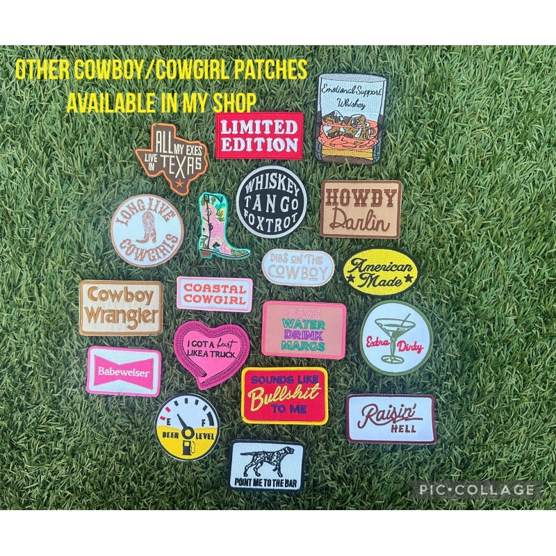 Unbranded Cowboy Wrangler Patch Iron On Embroidered Cowgirl Country