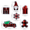 Whaline 26Pcs Merry Christmas Reflective Car Magnet Set Red Black