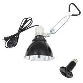 unipaws Reptile Heat Lamp for Lizard, Chickens, Turtle, Bearded Dragon, Puppies, 5.5” Clamp Lamp for Tanks, Terrariums, Whelping Box, E26 Socket Lighting, 75W Ceramic Heat Bulb Included