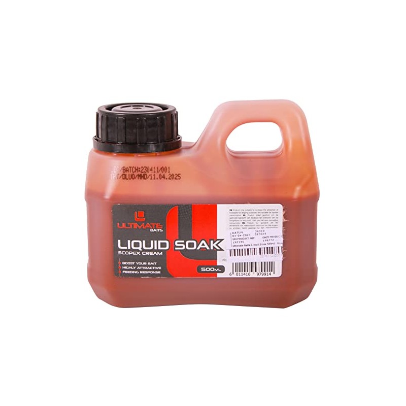 Ultimate Baits Liquid Soak 500 ml - Garlic Robin Red