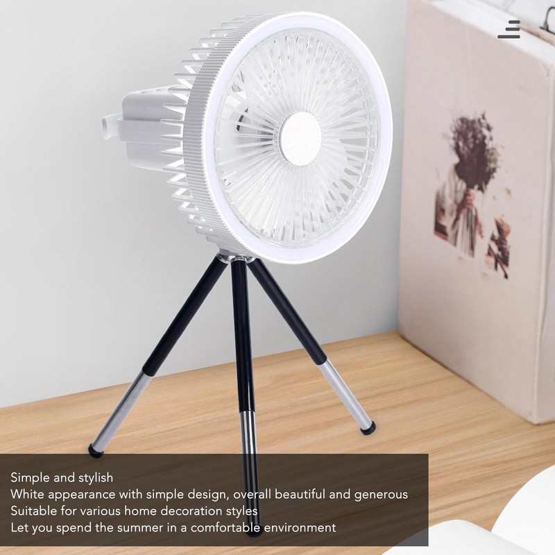 Tripod Stand Fan USB Rechargeable Retractable Portable Camping Fan Hanging