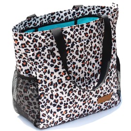 ESVAN Original Floral Tote Bag Large Shoulder Bag with Multi Pockets for Gym Travel Beach Daily Bags, Fox, One_Size, Fashion