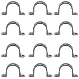 Zorfeter 12Pcs 1 Inch PVC Pipe Straps, 2 Holes Plastic Pipe Clamps, Conduit Strap for PVC Pipes Conduit and Cables， UL Listed