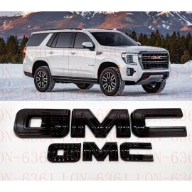 Auto GMC 2021-2024 GMC YUKON YUKON XL Front Rear Tailgate Gloss Black OVERLAY Emblem