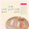 30Pcs 3D Flower Press on Nails Medium Almond Fake Nails