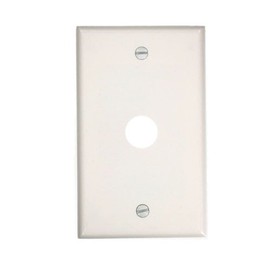 Leviton 1-Gang .625-Inch Hole Device Telephone/Cable Wallplate, Standard Size, Thermoset, Box Mount, 88017, White