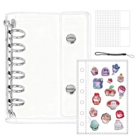 Agture Transparent Girl Seal Pad, Removable, Seal Binder, A7 Size, Includes 20 Refills, Seal Storage, Presentation Goods