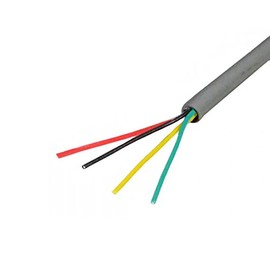 500' FT 22 Gauge 4-Conductor Stranded Speaker Wire Gray Audio Security Cable Copper Strand Wire Flame Retardant PVC Insulation UL Listed 22/4 Speaker Cable, Bulk Roll