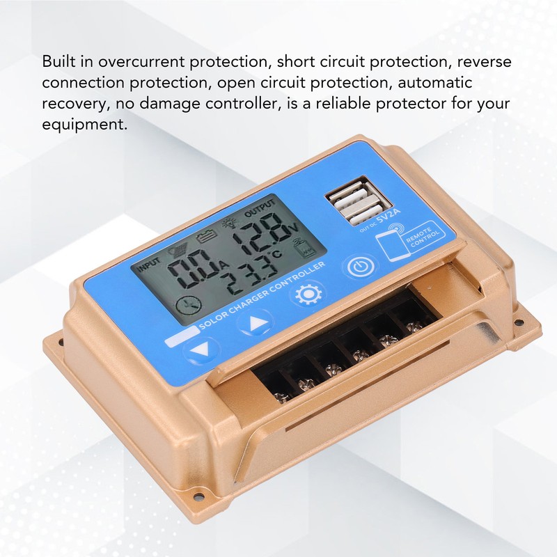 12V 24V MPPT Solar Controller Dual USB 5V 2A Output