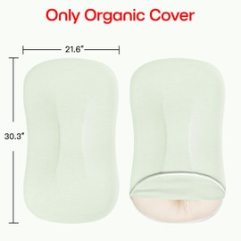MEXXI Organic Baby Lounger Cover | 100% Organic Cotton Hypoallergenic and Breathable Baby Nest Cover (Cover Only) (Pistachio Green, Organic Cotton)