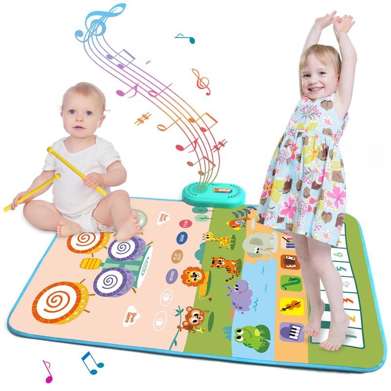 Musical Mat for Toddlers Floor Piano Keyboard Drum Carpet Waterproof