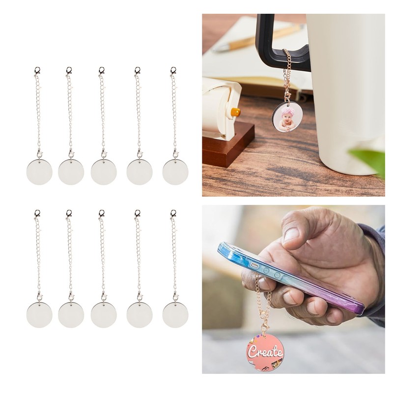 72Pcs Sublimation Keychain Blanks Bulk Set Double Sided Round DIY