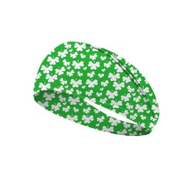 BBTDIN St Patrick's Turban for Women Shamrock Headband Green Girls Hair Band Headwarp JHSP40 (D1)