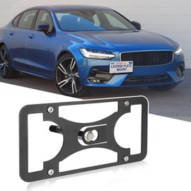 No Drill Front Bumper License Plate Mount Compatible with S60 2019-2023 Front Tow Hook License Plate Mounting Bracket Holder Car License Plate Frames