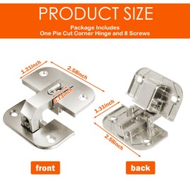 Adjustable Concealed Pie Cut Corner Cabinet Hinge, Lazy Susan Hinges for Cabinet Door, Replacement for Mepla SSP 17, 19 and 21 Series Hinges