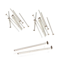 Set of 300 Stainless Steel Head Pins Set Rivet Pins 50 mm, 40 mm, 30 mm x 0.7 mm Silver-Plated Head Pins Pearl Pins Silver Prism Pins