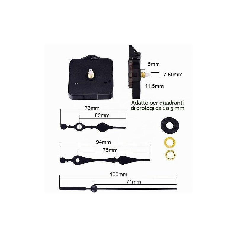 Cablepelado - Meccanismo movimento al quarzo per orologio, silenzioso, kit